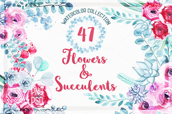 Watercolor Floral Elements for Graphic Designers - 3