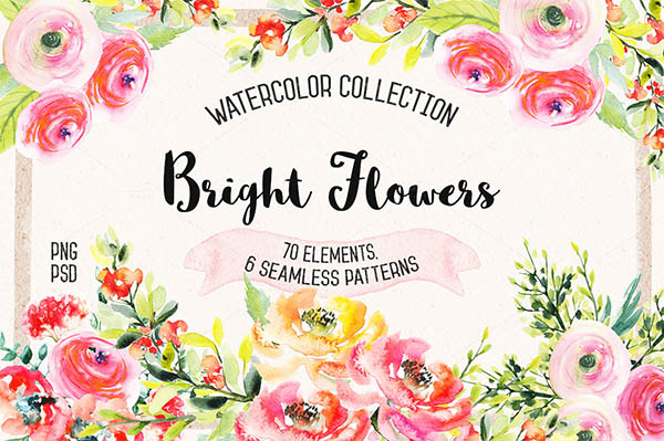 Watercolor Floral Elements for Graphic Designers - 4