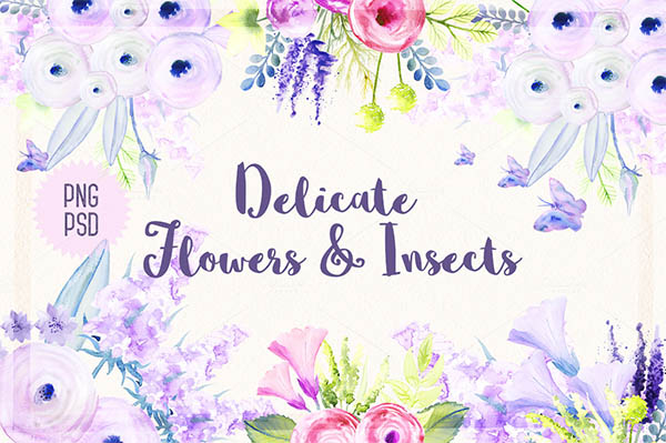 Watercolor Floral Elements for Graphic Designers - 13