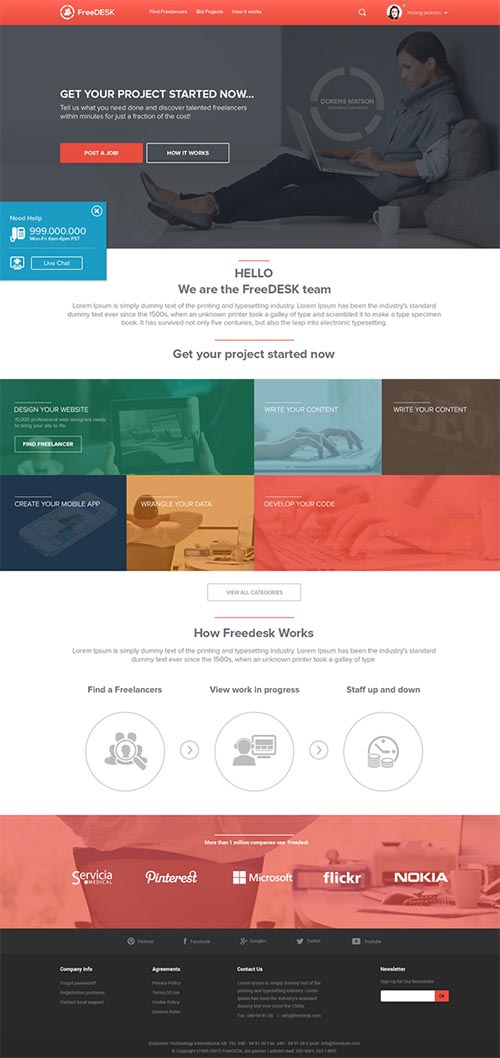 FreeDesk Website Mockup