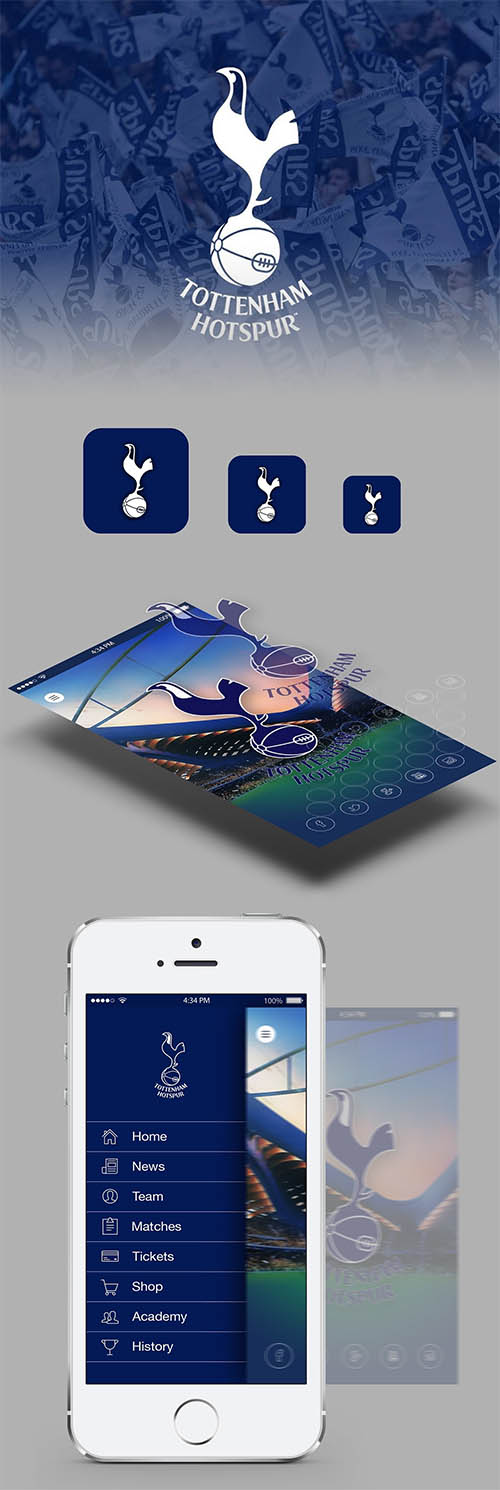 Tottenham Hotspur (Redesign concept) iOS App By Zoltan Nagy