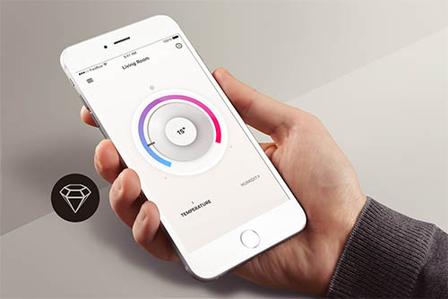 Thermostat App - Day66 UI/UX Free Sketch App Challenge By Serhiy Semenov