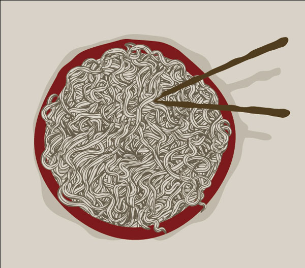 How to quickly Create a Bowl of Hand drawn Noodles