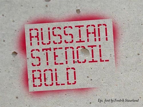 Russian Stencil Font