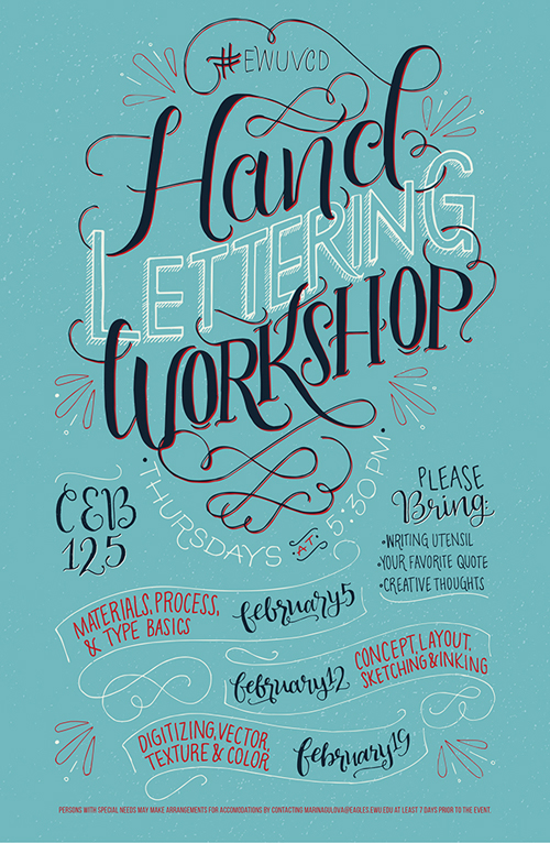Hand Lettering Workshop Poster by Marina Gulova