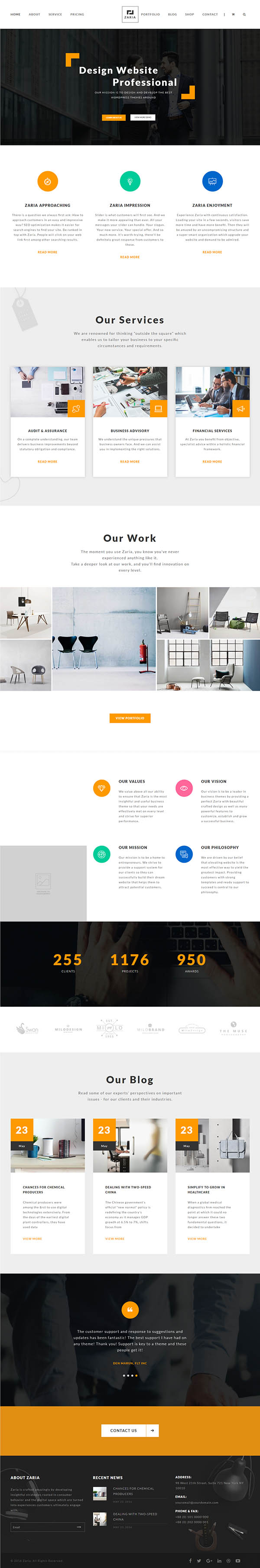 Zaria – A Beautiful & Smart Business WordPress Theme
