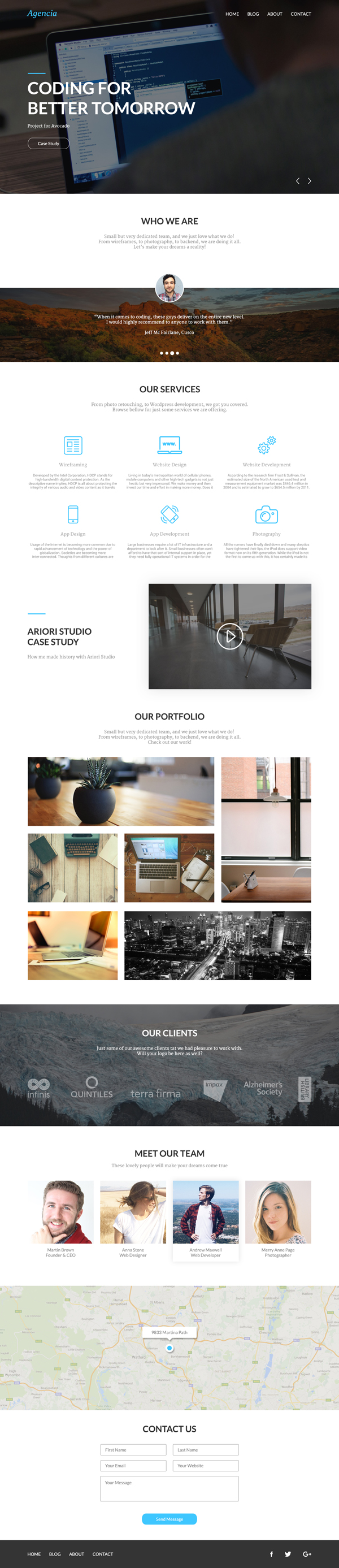 Agencia – FREE One Page PSD Template