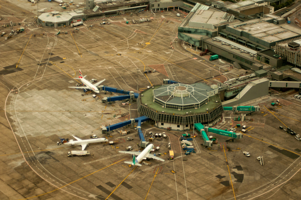 Cabin View of Dublin Airport