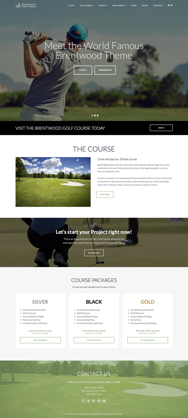 Brentwood – Golf Course / Sports WordPress Theme