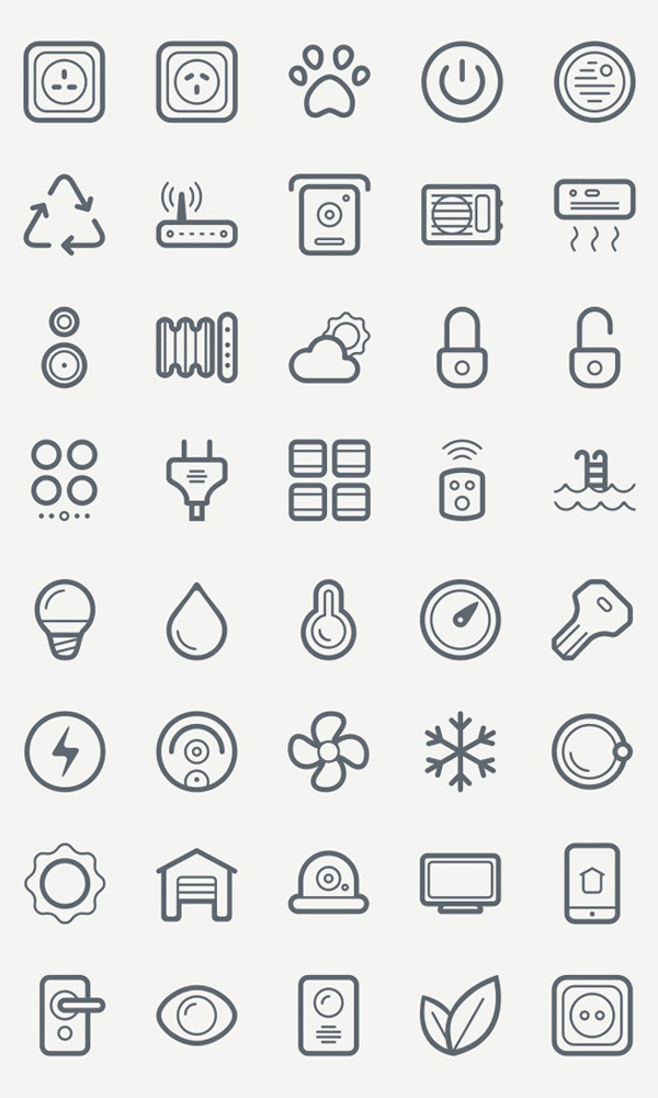 Free Smart House Icon Set (SVG, EPS, PNG, Sketch)