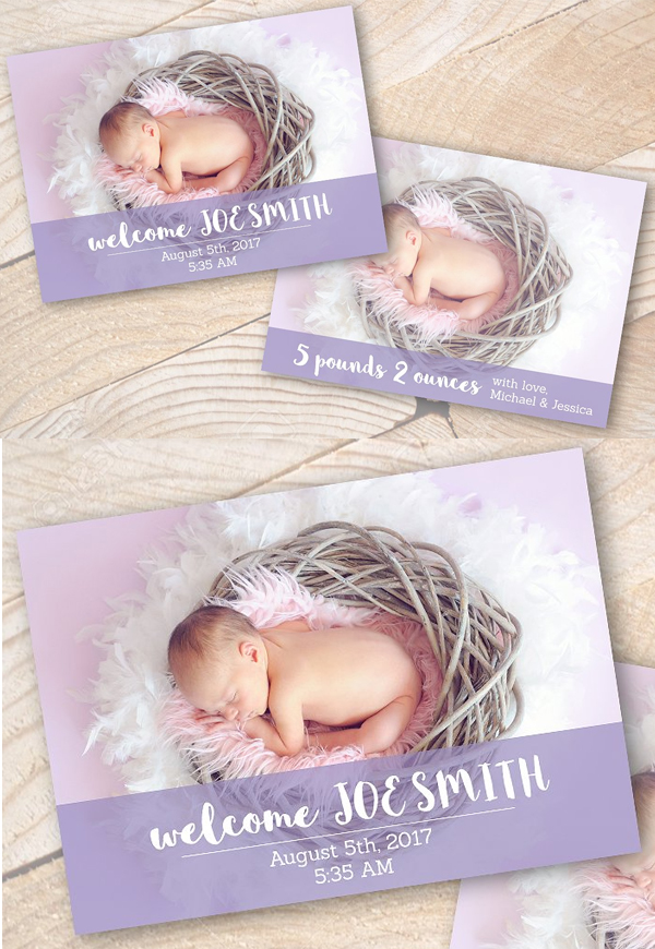 Birth Announcement Card Template