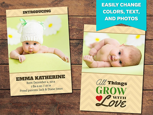 Gift Birth Announcement Template