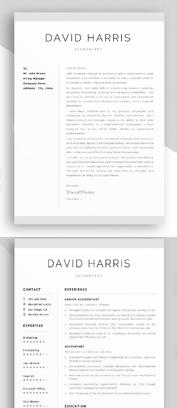 Accountant Resume, Cover Letter