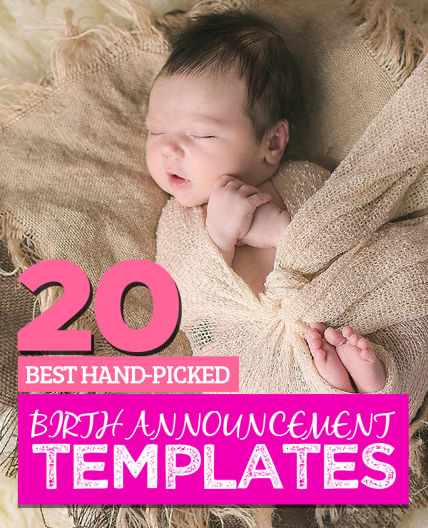 20 Beautiful Birth Announcement Templates Design