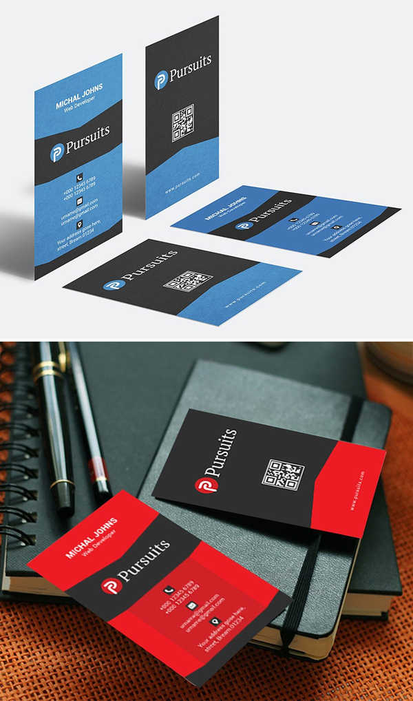 Creative Portrait Business Card Template Design