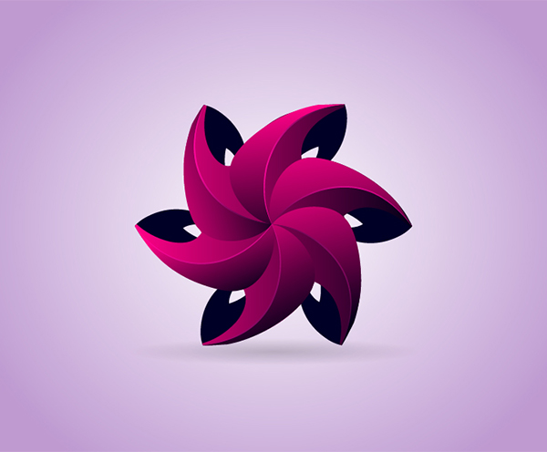 3D flower Logo
