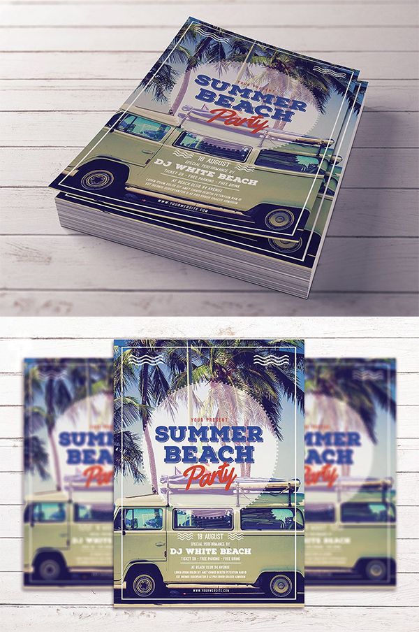 Summer Beach Party simple flyer