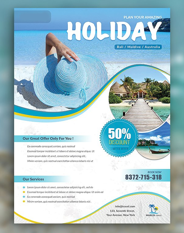 Holiday Travel & Vacation Flyer Template