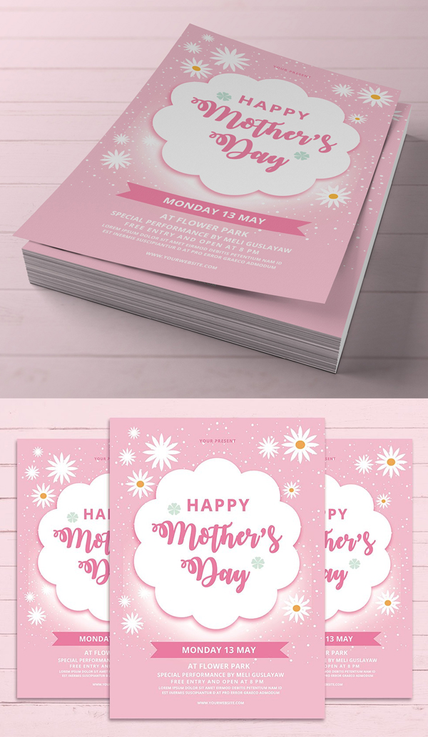 Happy Mother's day flyer template