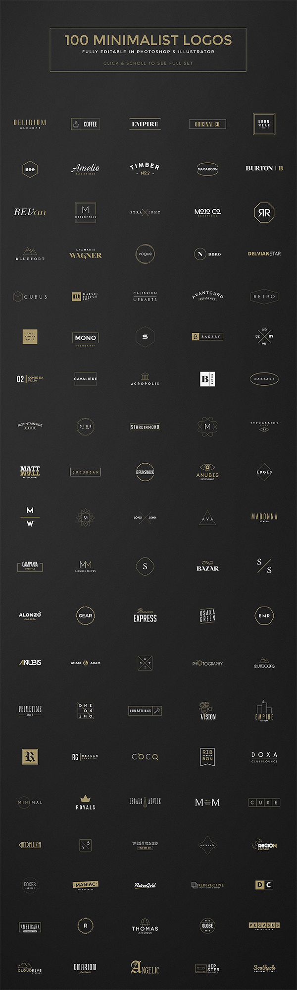 Modern Logos Badges and Retro Set