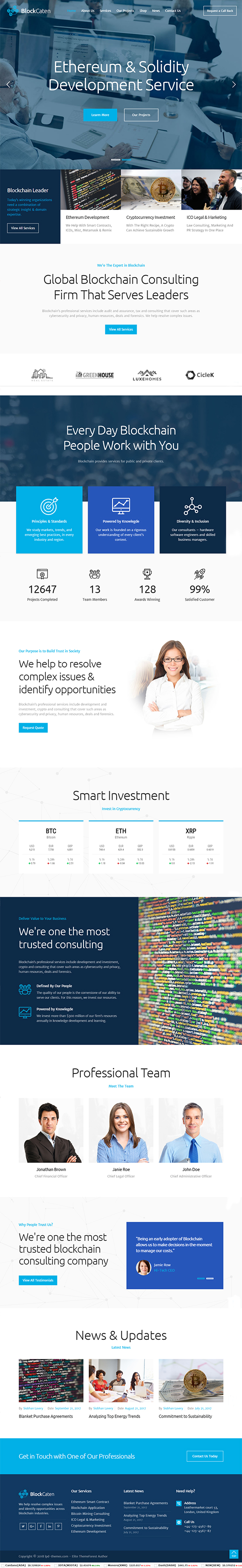Blockcaten Crypto Currency & Consulting WordPress Theme