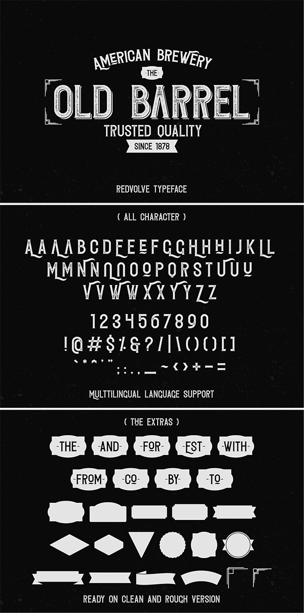 Redvolve Typeface - 6 Fonts + Extras
