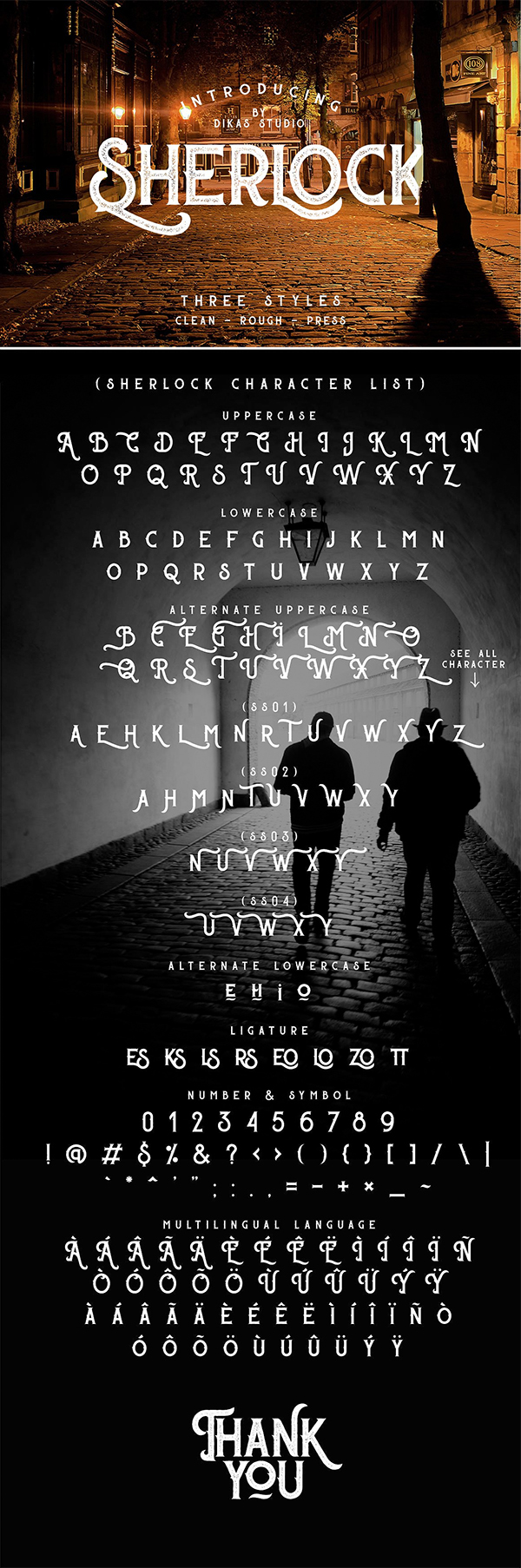 Sherlock Typeface - 3 Font Styles