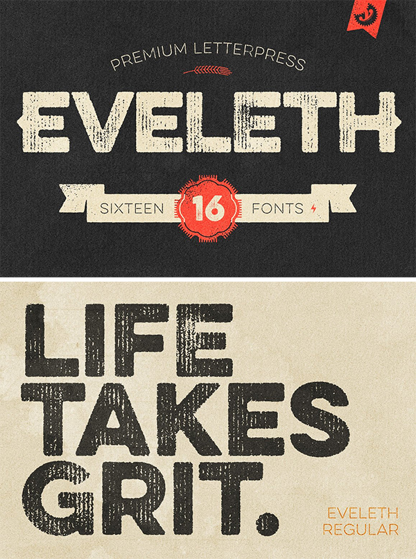 Eveleth - Premium Letterpress Fonts