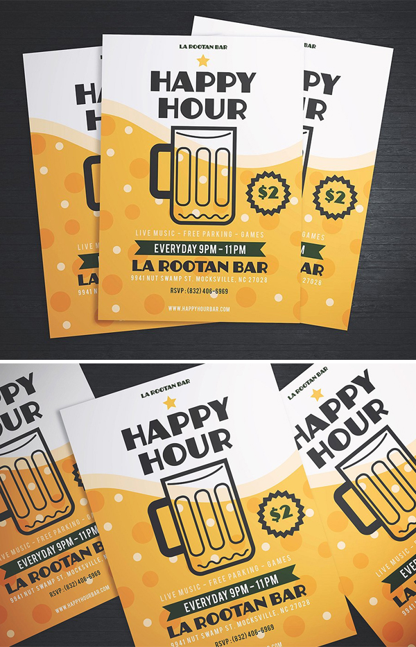 Simple Happy Hour Beer Flyer