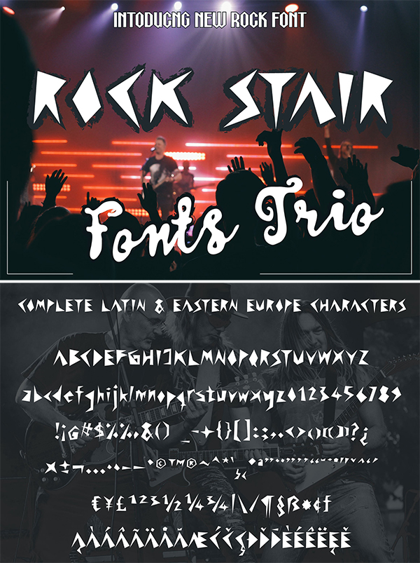 Rock Stair Font Trio