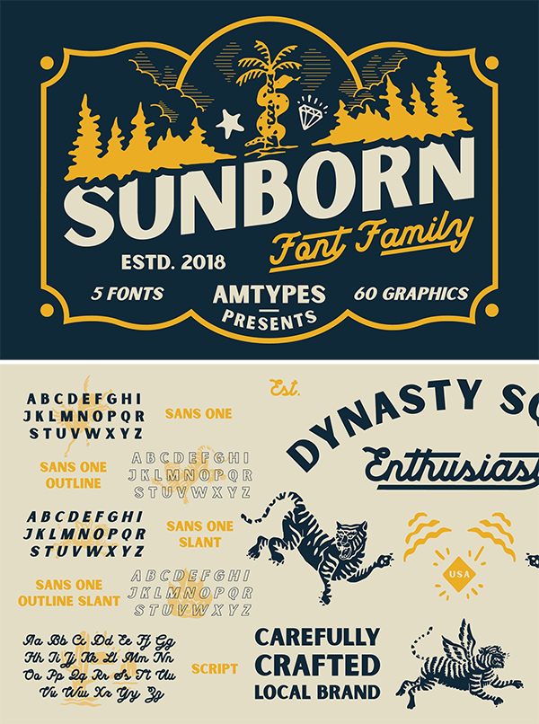 Sunborn Font Family