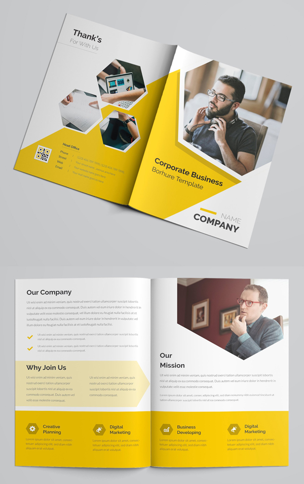 Yellow Business Bifold Brochure