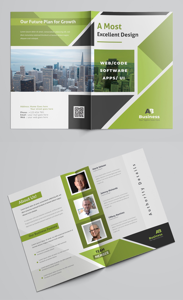 Green Corporate Bifold Brochure