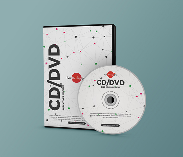 Free Modern CD / DVD Disc Cover Mockup