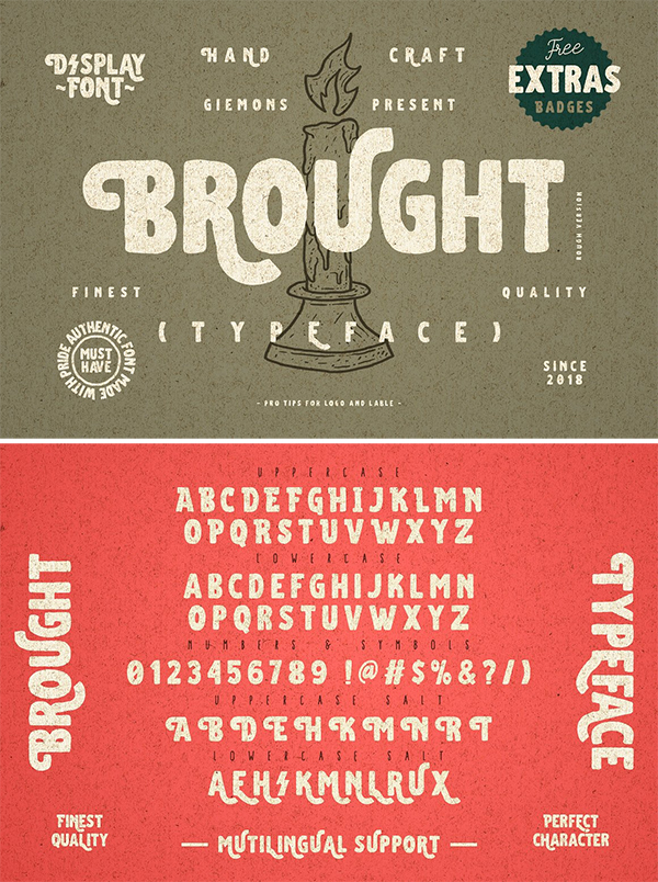 Brought Typeface - Extra Badge