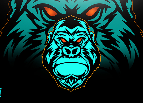 Full Free Gorilla Mascot Logo