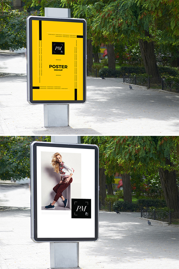 Free Download City Street Advertisement Poster Mockup (PSD)