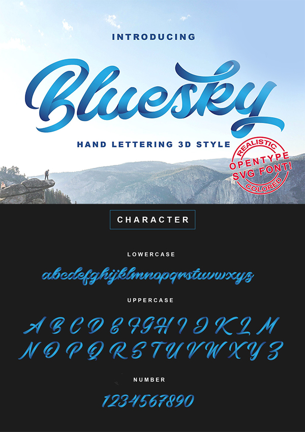 Bluesky OpentypeSVG Font Free Download