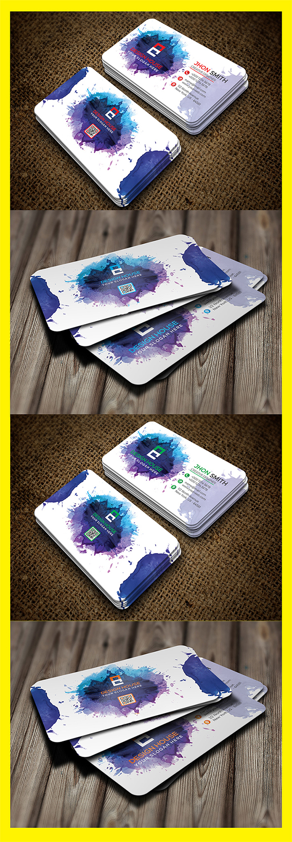 Freebie : Awesome Watercolor Business Card