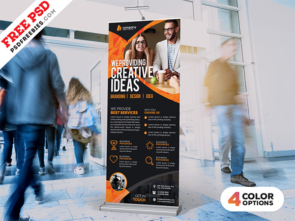 Free PSD : Roll-Up Banner Free PSD Bundle