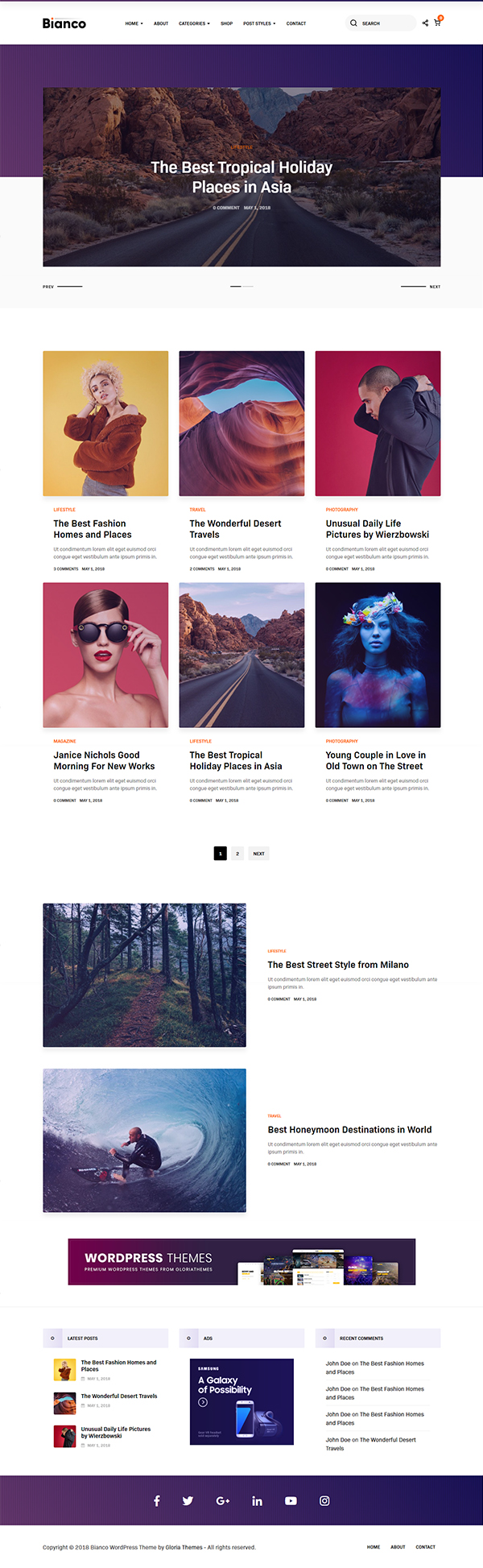 Bianco - A WordPress Blog & Shop Theme