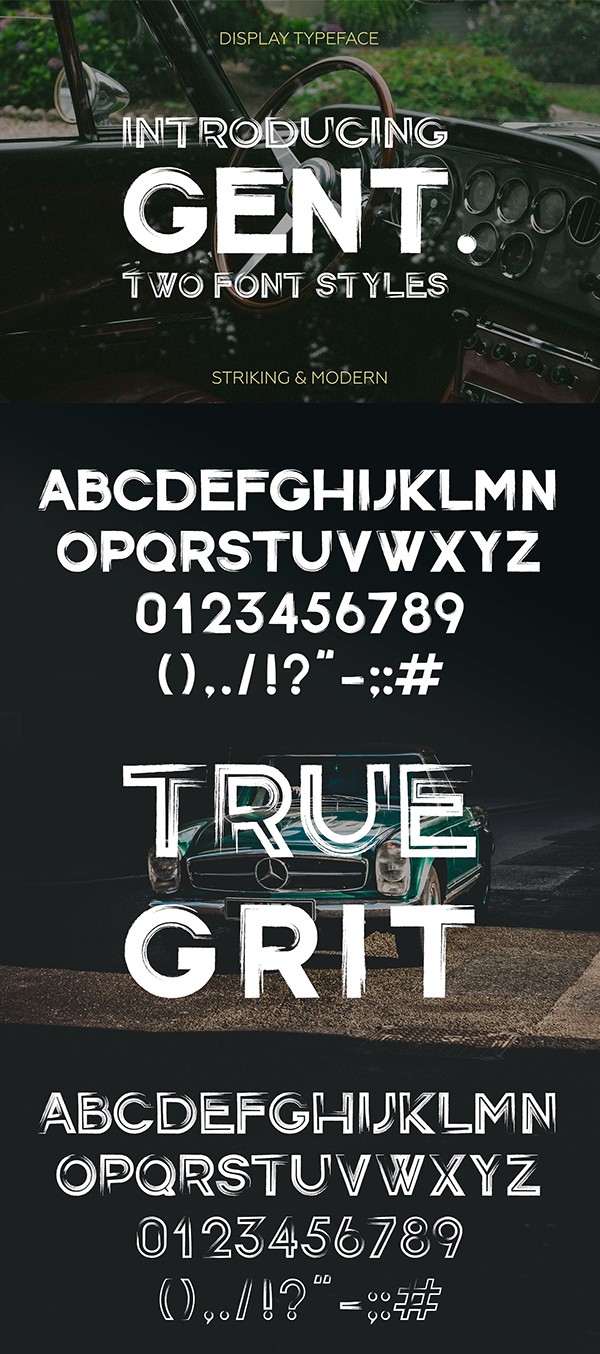 Gent Display brushed typeface