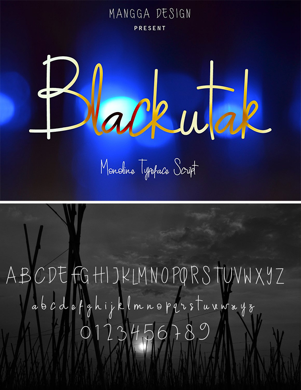 Blackutak Script Font