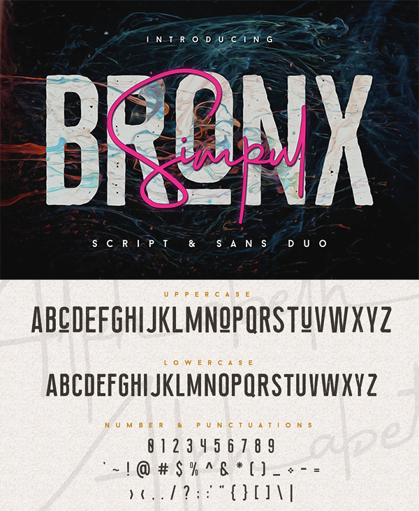 Bronx Simpul Sans-Script Font Duo
