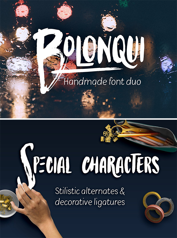 Bolonqui - handmade font duo