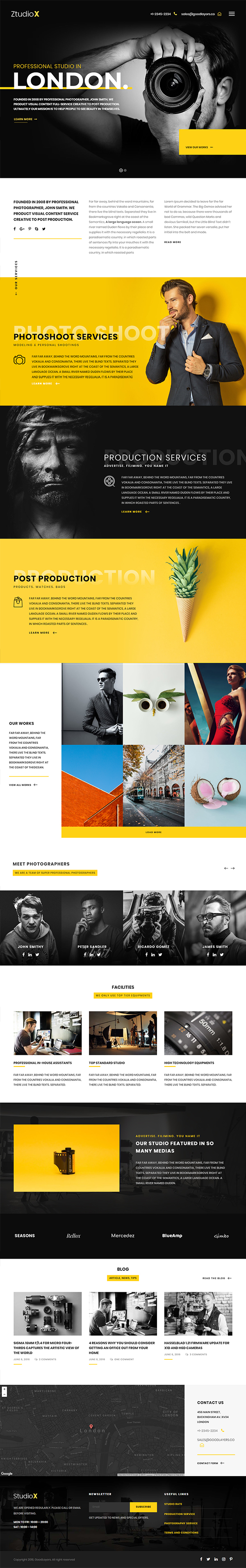 Ztudio X - Creative Studio Photography WordPress Theme For Photography (Studio X)