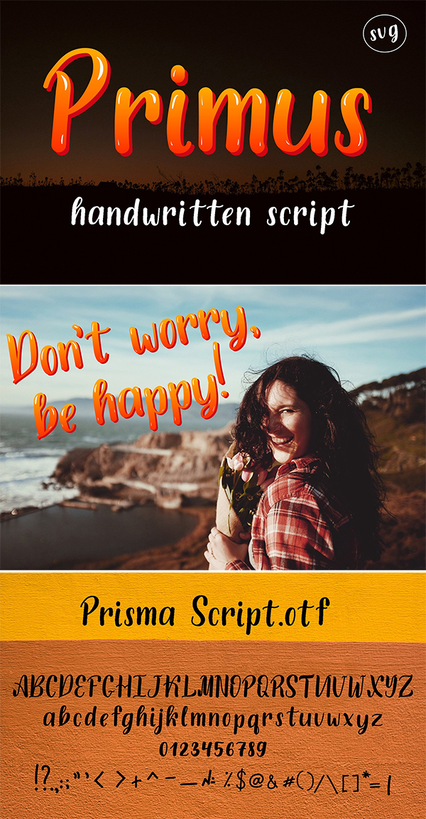 Primus Font SVG handwritten script