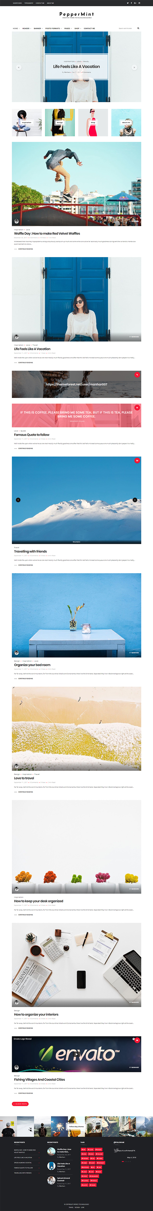 PepperMint - Creative WordPress Theme for Blogs / Mini-Magazines