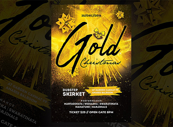 Gold Christmas Flyer Templates