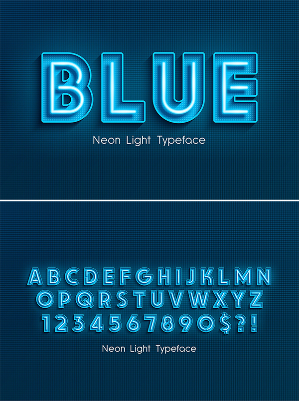 Extra Glowing Neon Light 3d Alphabet